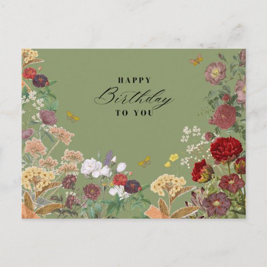 Klassiek Gefeliciteerd Verjaardag Briefkaart (Voorkant)