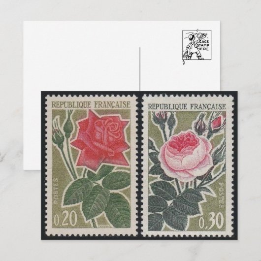 Klassiek gegraveerd Briefkaart stempel (Voorkant / Achterkant)