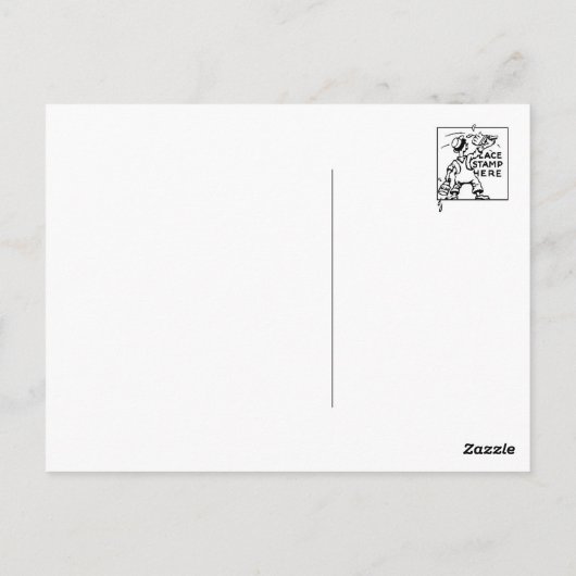 Klassiek gegraveerd Briefkaart stempel (Achterkant)