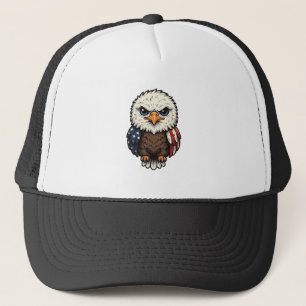 Klassiek gegraveerd patriottisch baby-adelaar-shir trucker pet