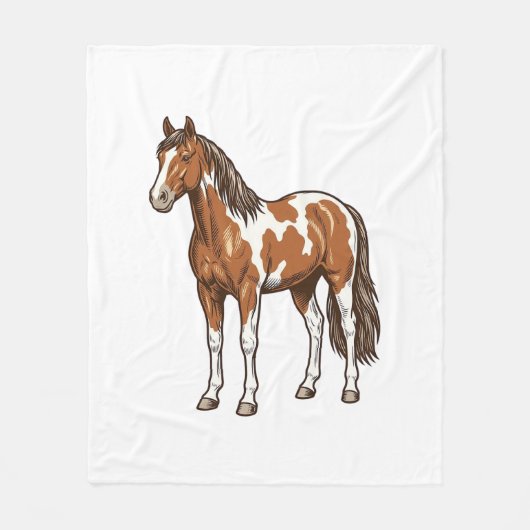 Klassiek gegraveerd pinto paard vector ontwerp_1 fleece deken (Voorkant)