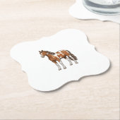 Klassiek gegraveerd pinto paard vector ontwerp_1 kartonnen onderzetters (Gekanteld)