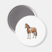Klassiek gegraveerd pinto paard vector ontwerp_1 magneet (Voorkant / Achterkant)