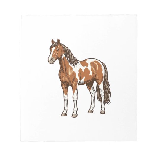 Klassiek gegraveerd pinto paard vector ontwerp_1 notitieblok (Voorkant)