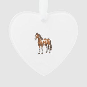 Klassiek gegraveerd pinto paard vector ontwerp_1 ornament