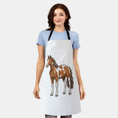 Klassiek gegraveerd pinto paard vector ontwerp_1 schort (Gedragen)