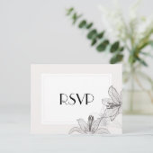 Klassiek geïllustreerd Floral Lilies RSVP Briefkaa Uitnodiging Briefkaart (Staand voorkant)