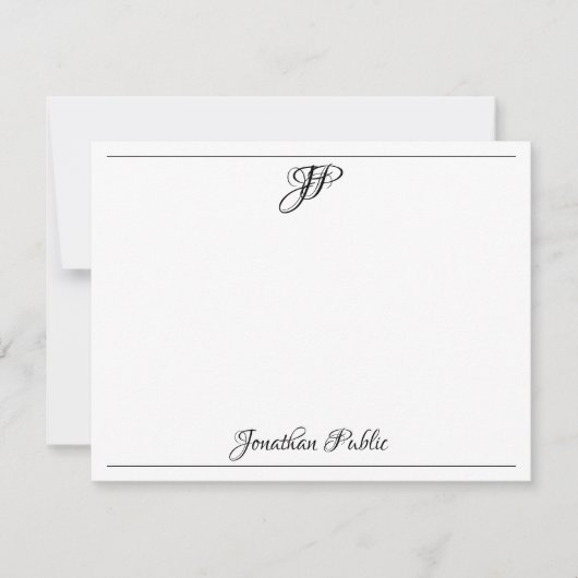 Klassiek gekalligrafeerde tekst monogram Sjabloon  (Voorkant)