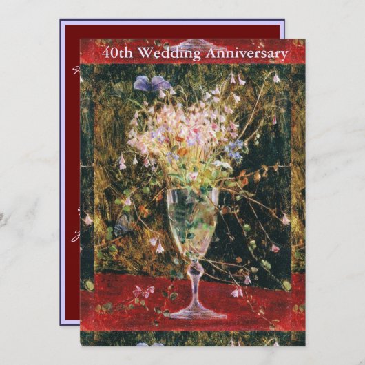 Klassiek gelukkig 40-jarig huwelijksjubileum (Voorkant / Achterkant)