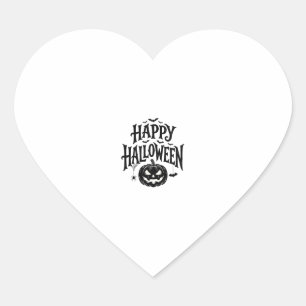 Klassiek Gelukkig Halloween Pompoen Vleermuis Shir Hart Sticker