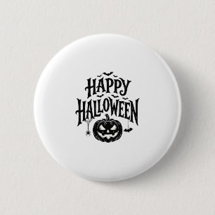 Klassiek Gelukkig Halloween Pompoen Vleermuis Shir Ronde Button 5,7 Cm