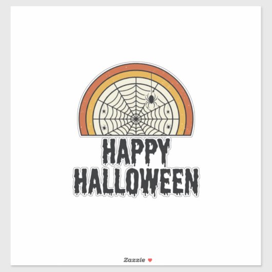Klassiek Gelukkig Halloween Spinnenweb Vector Desi Sticker (Vel)