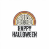 Klassiek Gelukkig Halloween Spinnenweb Vector Desi Sticker (Voorkant)