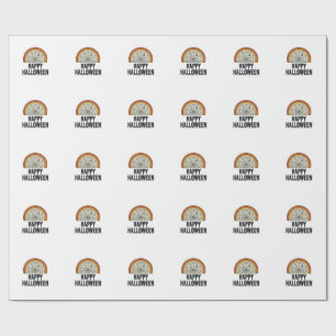 Klassiek Gelukkig Halloween Spinnenweb Vectorontwe Cadeaupapier