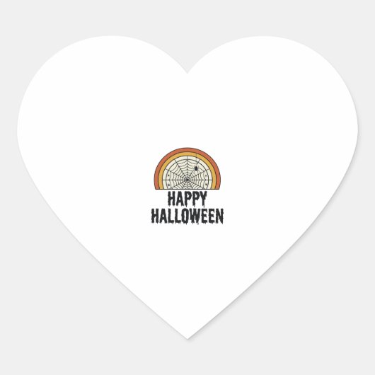 Klassiek Gelukkig Halloween Spinnenweb Vectorontwe Hart Sticker (Voorkant)