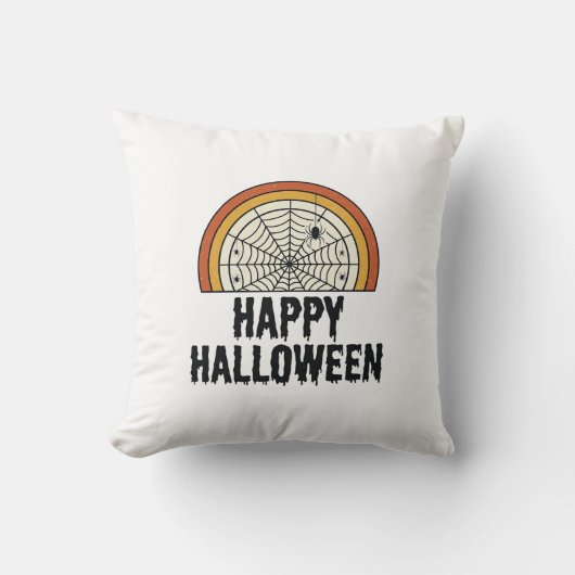 Klassiek Gelukkig Halloween Spinnenweb Vectorontwe Kussen (Voorkant)