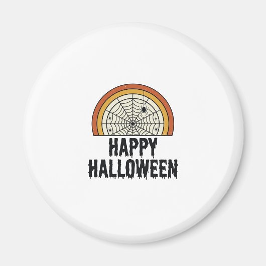 Klassiek Gelukkig Halloween Spinnenweb Vectorontwe Magneet (Voorkant)