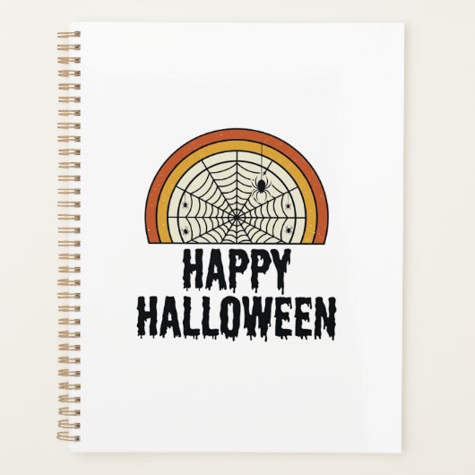 Klassiek Gelukkig Halloween Spinnenweb Vectorontwe Planner (Voorkant)