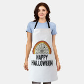 Klassiek Gelukkig Halloween Spinnenweb Vectorontwe Schort (Gedragen)