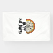Klassiek Gelukkig Halloween Spinnenweb Vectorontwe Spandoek (Horizontaal)