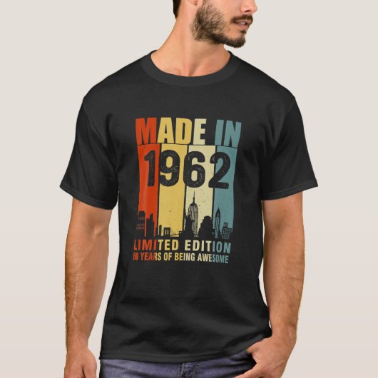 Klassiek Gemaakt in 1962 Gelimiteerde Editie 60 Ja T-shirt (Voorkant)