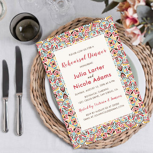 Klassiek Geo Mandala Patroon Oefen Diner Kaart