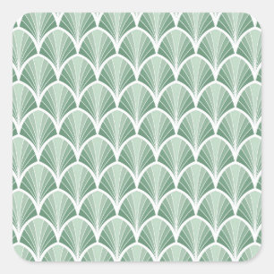 Klassiek geometrisch: Art Deco Naadloze Stijl Vierkante Sticker
