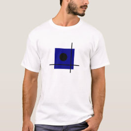 Klassiek geometrisch Bauhaus design blauw T-shirt