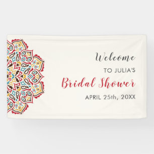 Klassiek geometrisch mandala patroon bruidsshower spandoek