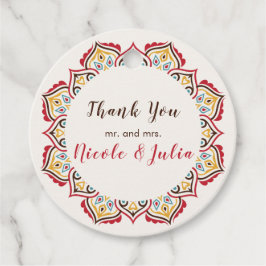 Klassiek geometrisch mandala patroon bruiloft bedankjes labels