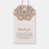 Klassiek geometrisch mandala patroon bruiloft cadeaulabel (Voorkant)