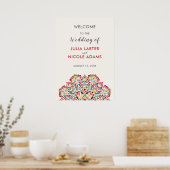 Klassiek geometrisch mandala patroon bruiloft poster (Keuken)