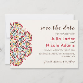 Klassiek geometrisch mandala patroon bruiloft save the date