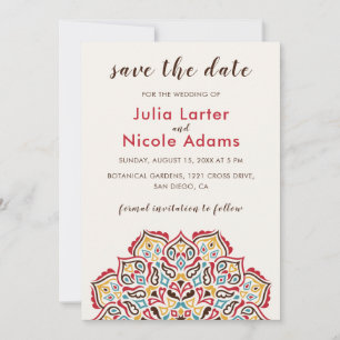 Klassiek geometrisch mandala patroon bruiloft save the date
