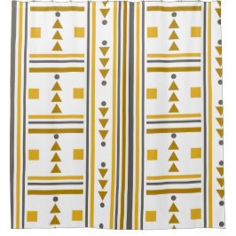 Klassiek geometrisch ontwerp | Schaduwen van Gouds Douchegordijn