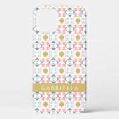 Klassiek geometrisch patroon in grijs gepersonalis Case-Mate iPhone case (Achterkant)