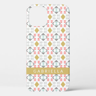 Klassiek geometrisch patroon in grijs gepersonalis Case-Mate iPhone case