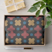 Klassiek Geometrisch Rood Geel Tissuepapier (Geschenk)