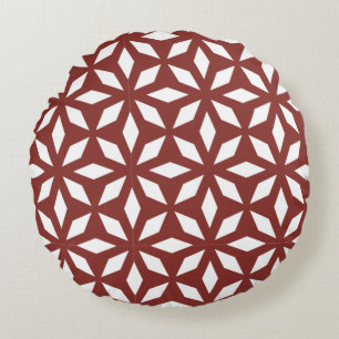 Klassiek geometrisch rooster- en diamantmicro-patr rond kussen