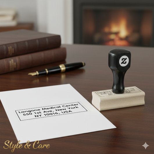 Klassiek gepersonaliseerd adres houten rubberstempel