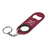 Klassiek gepersonaliseerd bruidsjonker monogram en mini flessenopener (Voorkant Gekanteld)