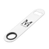 Klassiek gepersonaliseerd bruidsjonker monogram en speed flessenopener (Voorkant Gekanteld)