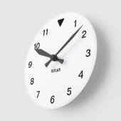 Klassiek gepersonaliseerd Chic Modern Minimal Whit Ronde Klok (Hoek)