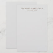 Klassiek gepersonaliseerd Gepersonaliseerd minimal Briefpapier (Voorkant / Achterkant)