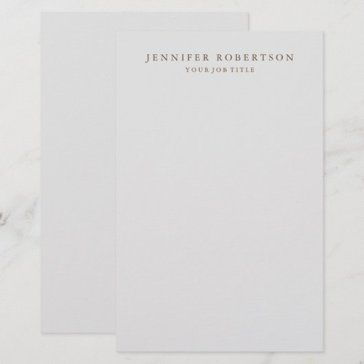 Klassiek gepersonaliseerd Gepersonaliseerd minimal Briefpapier (Voorkant / Achterkant)