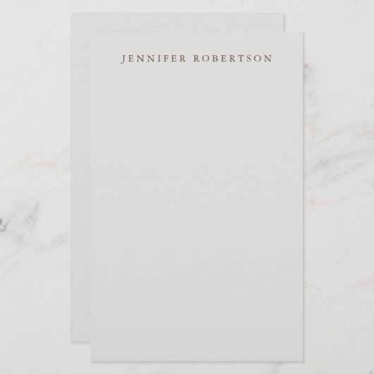 Klassiek gepersonaliseerd Gepersonaliseerd minimal Briefpapier (Voorkant / Achterkant)