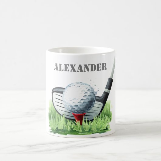 Klassiek gepersonaliseerd golf koffiemok (Center)