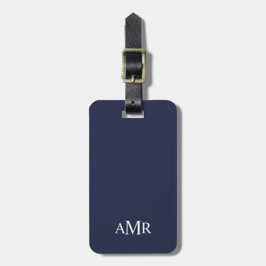 Klassiek gepersonaliseerd monogram bagagelabel (Voorkant verticaal)
