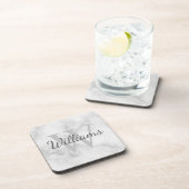 Klassiek gepersonaliseerd monogram en de Marmer va Bier Onderzetter (Rechterzijde)