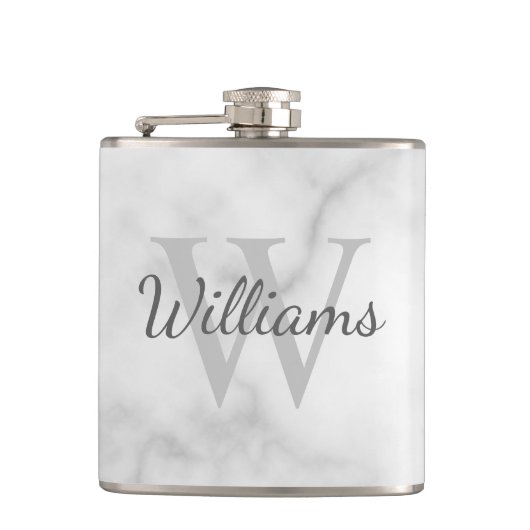 Klassiek gepersonaliseerd monogram en de Marmer va Heupfles (Voorkant)